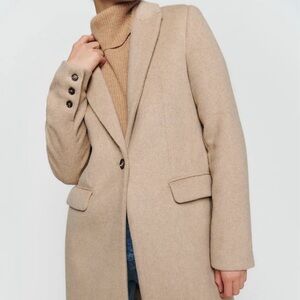 Reformation Whitmore Coat Light Camel - Size XL